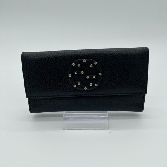 Gucci Interlocking GG Long Wallet Black Leather - Preloved (PM1006) - Picture 1 of 10